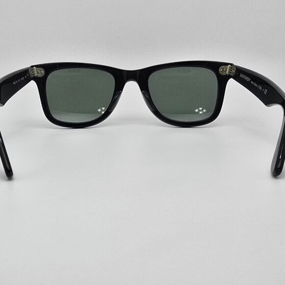 Ray-Ban B&L RB2140 901 Wayfarer Black Frame G15 Green Glass Lens Sunglasses 50mm - Picture 4 of 14